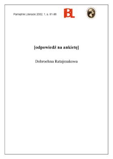 [odpowiedź na ankietę]