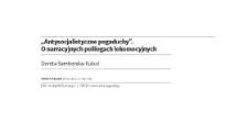 &bdquo;Antysocjalistyczne pogaduchy&rdquo;. O narracyjnych polilogach lokomocyjnych