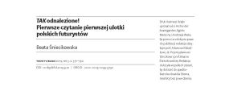 TAK odnalezione! Pierwsze czytanie pierwszej ulotki polskich futuryst&oacute;w