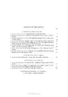 Pamiętnik Literacki, Z. 3 (2002), Contents of the fascicle