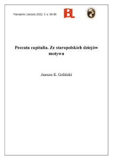 Peccata capitalia : ze staropolskich dziej&oacute;w motyw&oacute;w