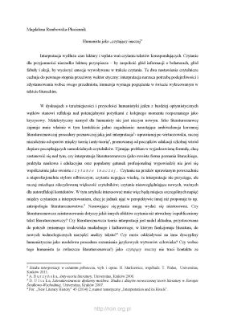 Humanista jako czytający inaczej