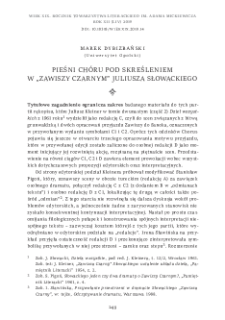 Pieśni chóru pod skreśleniem w „Zawiszy Czarnym” Juliusza Słowackiego
