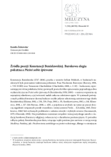 Źr&oacute;dła poezji Konstancji Benisławskiej. Barokowa elegia pokutna a "Pieśni sobie śpiewane"