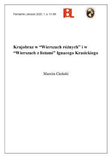 Krajobraz w „Wierszach różnych” i w „Wierszach z listami” Ignacego Krasickiego