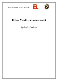 Debora Vogel i gesty emancypacji