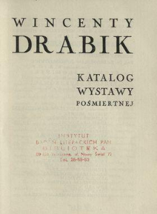 Wincenty Drabik : katalog wystawy pośmiertnej