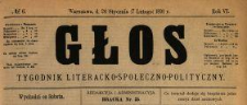 Głos : tygodnik literacko-społeczno-polityczny 1891 N.6