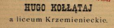 Hugo Kołłątaj a Liceum Krzemienieckie