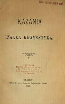 Kazania Izaaka Kramsztyka.