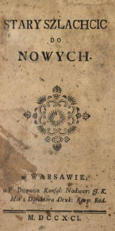 Stary Szlachcic Do Nowych