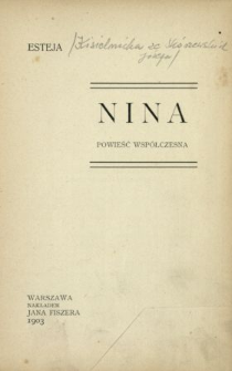 Nina : powieść wsp&oacute;łczesna