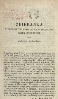 Zbieranka pomniejszych wiadomości w dziedzinie sztuk nadobnych