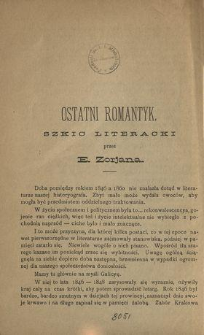 Ostatni romantyk : szkic literacki