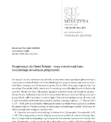 Peregrynacja do Ziemi Świętej – rzecz o motywacji Jana Goryńskiego do odbycia pielgrzymki