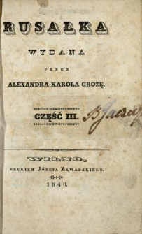 Rusałka na Rok 1840