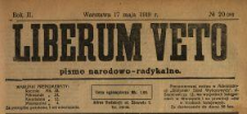 Liberum Veto : pismo narodowo-radykalne 1919 N.20