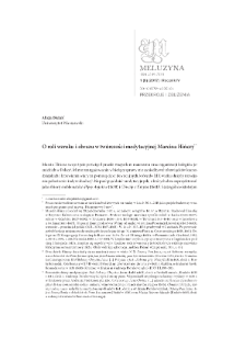 O roli wzroku i obrazu w tw&oacute;rczości medytacyjnej Marcina Hińczy