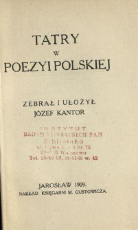 Tatry w poezyi polskiej