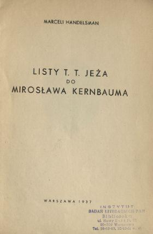 Listy T. T. Jeża do Mirosława Kernbauma