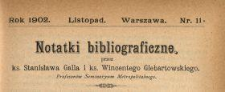 Notatki Bibliograficzne 1902 N.11
