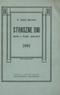 Straszne dni : kartka z dziejów żydowskich (1648)