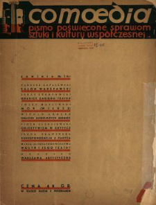 Comoedia : pismo poświęcone sprawom sztuki i kultury współczesnej wydawane przy współpracy Teatru na Pohulance 1939 N.4