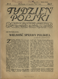 Tydzień Polski : tygodnik polityczno-społeczny : wychodzi w sobotę 1920 N.6