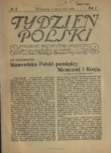 Tydzień Polski : tygodnik polityczno-społeczny : wychodzi w sobotę 1920 N.8