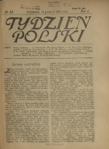 Tydzień Polski : tygodnik polityczno-społeczny : wychodzi w sobotę 1920 N.35