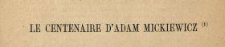 Le centenaire d'Adam Mickiewicz