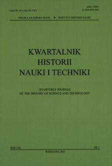 Kwartalnik Historii Nauki i Techniki, Rok LXI, nr 2