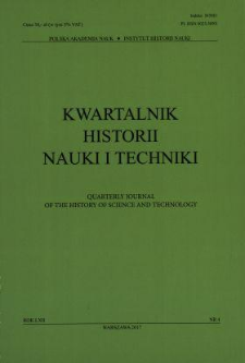 Kwartalnik Historii Nauki i Techniki, Rok LXII, nr 4