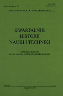 Kwartalnik Historii Nauki i Techniki, Rok LIX, nr 4