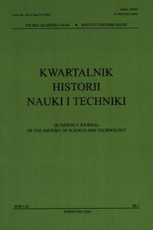 Kwartalnik Historii Nauki i Techniki, Rok LXI, nr 1