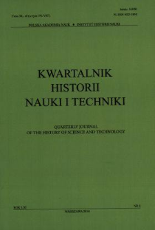 Kwartalnik Historii Nauki i Techniki, Rok LXI, nr 4