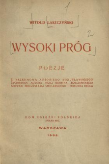 Wysoki próg : poezje