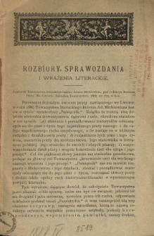 [Recenzja:] Pamiętnik Towarzystwa Literackiego imienia Adama Mickiewicza, pod redakcyą Romana Pilata, We Lwowie, nakładem Towarzystwa, 1887, str. 279, w 8-ce