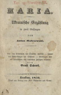 Maria : Ukrainische Erzählung in zwei Gesängen
