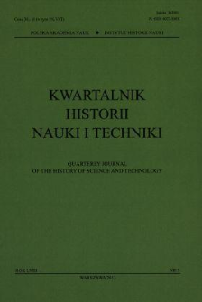 Kwartalnik Historii Nauki i Techniki, Rok LVIII, nr 3