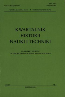 Kwartalnik Historii Nauki i Techniki, Rok LX, nr 1