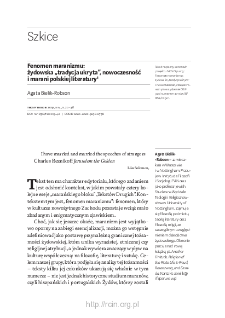 Fenomen maranizmu: żydowska „tradycja ukryta”, nowoczesność i marani polskiej literatury