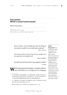 Eros a techne. Miłość w czasach automatyzacji