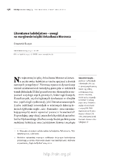 Literatura a ludobójstwo – uwagi na marginesie książki Arkadiusza Morawca