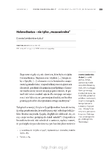 Helena Beatus &ndash; nie tylko &bdquo;muza sakralna&rdquo;