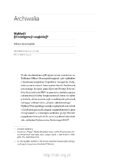 Wykład I [O inteligencji rosyjskiej]