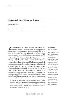 Postapokaliptyka. Rekonesans badawczy