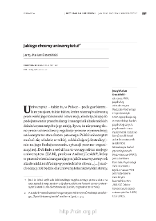 Jakiego chcemy uniwersytetu?