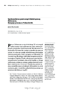 Społeczeństwo postronnych śledzi sprawę Eichmanna.Recepcja procesu w Polsce lat 60.