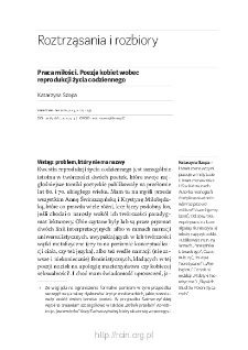 Praca miłości. Poezja kobiet wobec reprodukcji życia codziennego